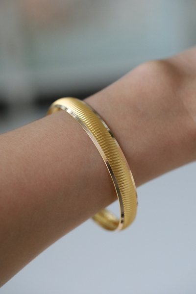 Yenigün Kuyumculuk 8 Ayar Altın Tırtıklı Şarnelli Bilezik