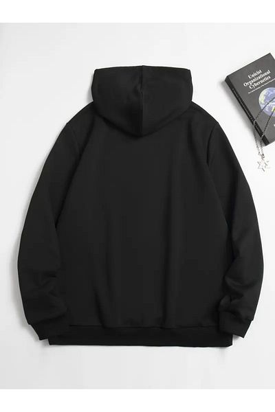 PENTHİLUS Black Hooded Sweatshirt - Size Range (Obsessed) Socks Printed