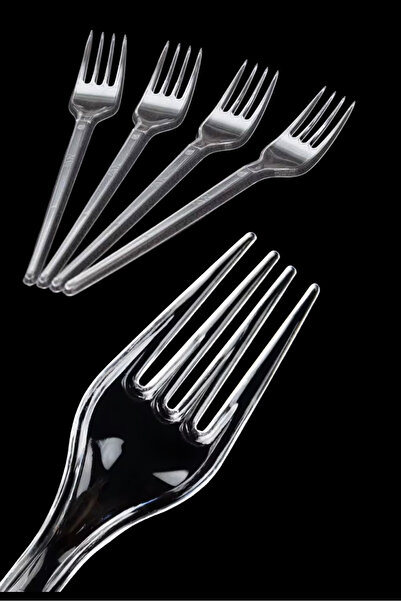 Özkan Ambalaj Temizlik 1 Pack 100 Pcs Plastic Eco Medium Thick Dinner Fork Disposable Fork