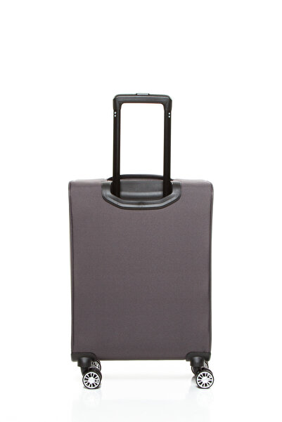 Fossil 032 Küçük Boy  (Kabin) Ultra Light Hafif Lüx Kumaş Tekerlekli Valiz GRİ