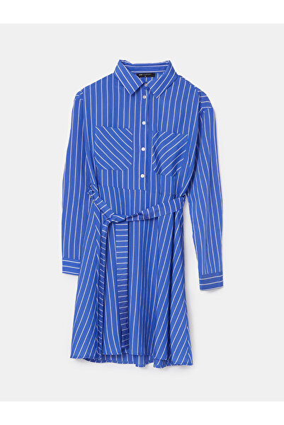 LC Waikiki Γυναικείο φόρεμα LCW Comfort πουκάμισο με ριγέ ποπλίνα