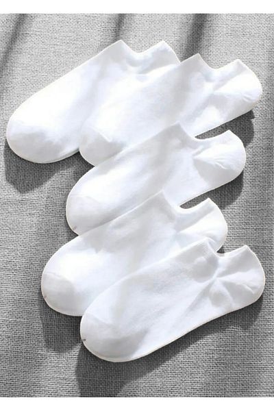 Marlin Men's 6-Pack Plain White Invisible Sneakers Socks