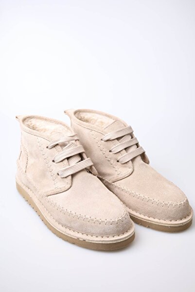 Lady Mia FREYA HAKİKİ SÜET DERİ BEJ BAĞCIKLI KADIN BOT