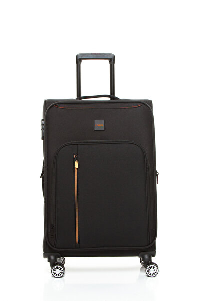 Fossil 032 Orta Boy Ultra Light Hafif Lüx Kumaş Tekerlekli Valiz SİYAH