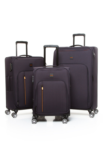 Fossil 032 3'LÜ SET Ultra Light Hafif Lüx Kumaş Tekerlekli Valiz LACİVERT