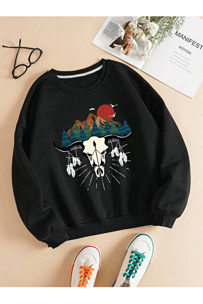 Marco Fresco Hanorac unisex cu imprimeu Wild West