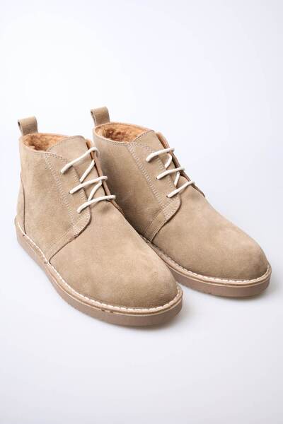 Lady Mia LORI BAĞCIKLI HAKİKİ SÜET DERİ BEJ HAFİF TABAN KADIN BOT