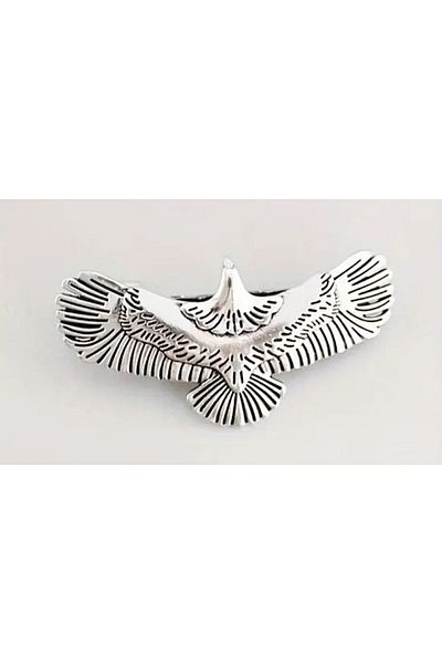 KumaşEvi Design de vultur zburător de epocă placat cu argint - ac de păr din metal (lățime 6 cm / lungime 3 cm)