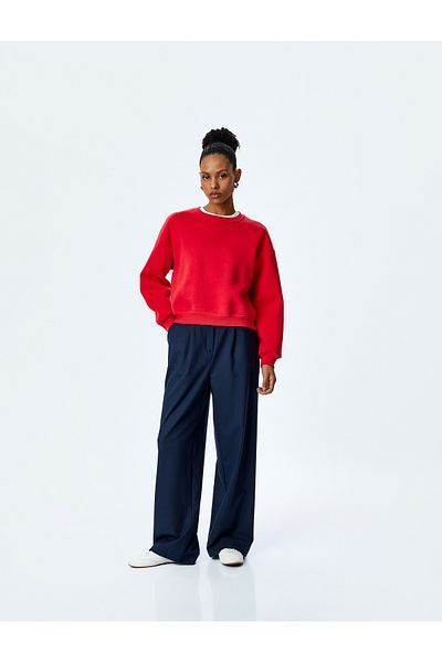 Koton New Season Comfortable Fit Crew Neck Long Sleeve Basic Sweatshirt