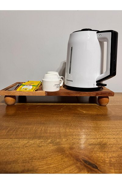AR&MA WOOD Hotel Catering Tray with Wooden Legs, Hotel Type Presentation Tray, Kettle Presentation, Kettle Presentation Beech 1Pc