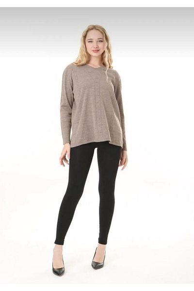 Öz klas Store Pulover de damă, cu decolteu în V, tricotaj cu model