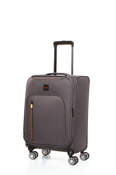 Fossil 032 Küçük Boy  (Kabin) Ultra Light Hafif Lüx Kumaş Tekerlekli Valiz GRİ