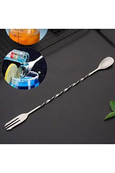 PERLOTUS ملعقة خلط كوكتيل نادل برأسين مقاس 32 سم من الفولاذ 304