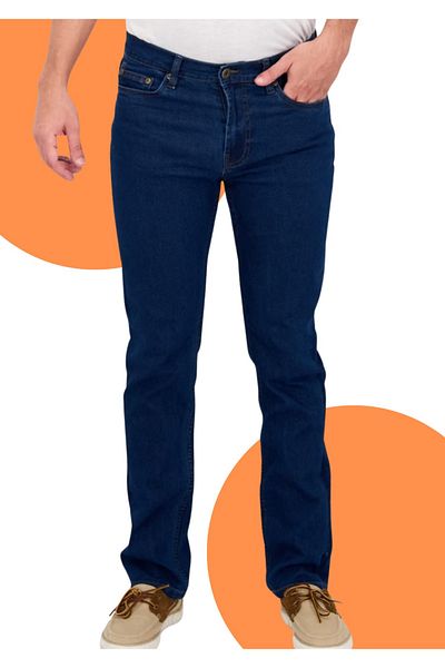 Denim Blugi pentru bărbați cu talie înaltă și picioare largi - Koyo Laji Fermoar
