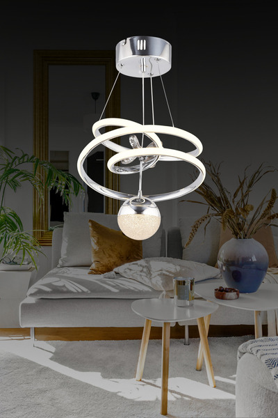 bordolux Ld 039 Küçük Toplu Model Krom 3 Renkli Koridor Ve Mutfak Için Ideal Alüminyum Avize, 35x70