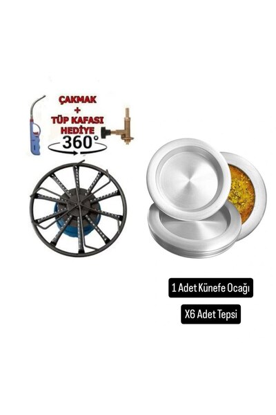 Metler Döner Başlıklı Künefe Ocağı 38Cm +6 Adet Künefe Tepsisi 38 Cm Künefe -...
