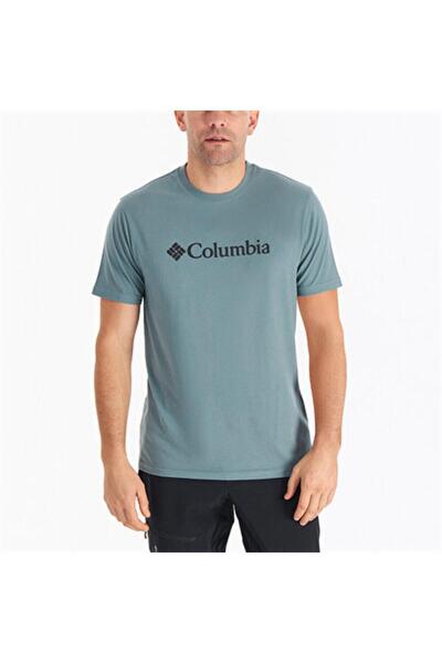 Columbia Metal Green Cs0287 Csc m Basic Big Logo Brushed Ss Tee