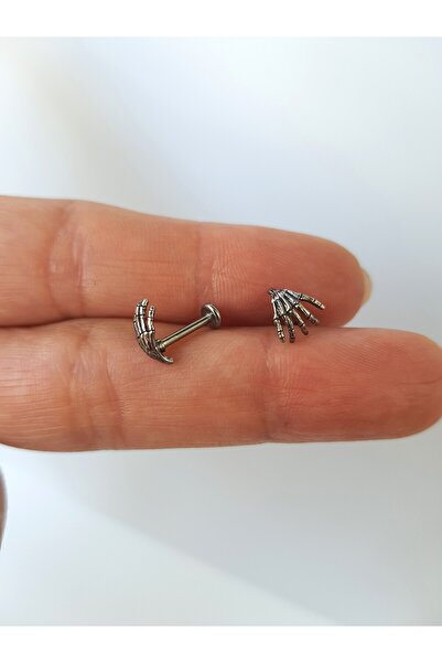 kurukafagift Pençe Gümüş Renk Helix Piercing Tragus Gotik Model 1 Adet