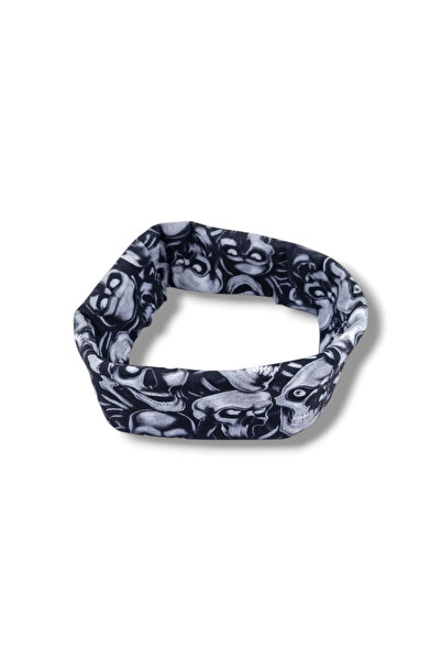 Osha Aksesuar Black Skull Printed Buff