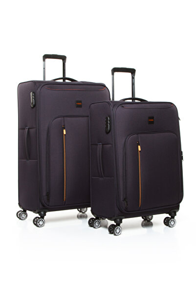 Fossil 032  2'li Büyük+Orta Ultra Light Hafif Lüx Kumaş Tekerlekli Valiz LACİ...