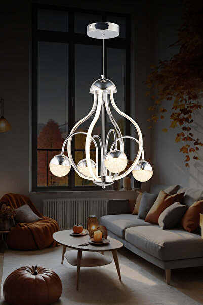 bordolux Ld 036 4 Model Krom 3 Renkli Salon Ve Oturma Odası Için Ideal Alümin...