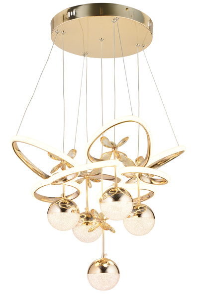 bordolux Ld 060 5 Toplu Model Gold 3 Renkli Salon Ve Oturma Odası Için Ideal Alüminyum Avize, 50x70