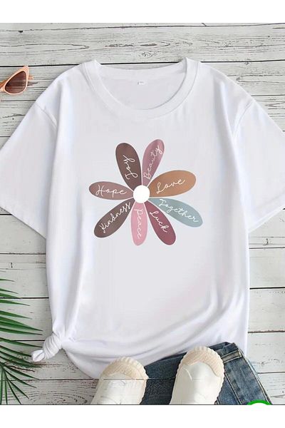 Medinenur HOPE YOU PATTERN ΤΥΠΩΜΕΝΟ ΒΑΣΙΚΟ T-SHIRT