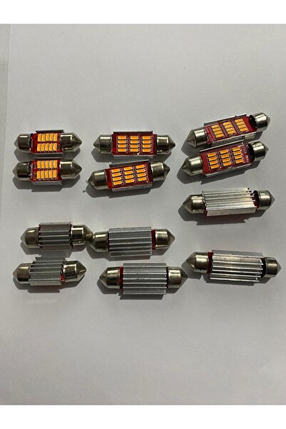 Vlotho TURUNCU Sofit Led Arıza Yakmaz C5w Tavan Plaka Ampül 31mm 2 Adet (AMBER)