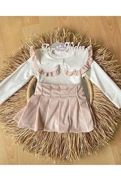 Ebru Girl Child Pleated Shorts Skirt Suit