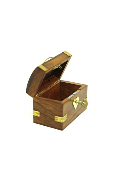 Mnk Wooden Lockable Piggy Bank 10X7X7 Cm. Small Size