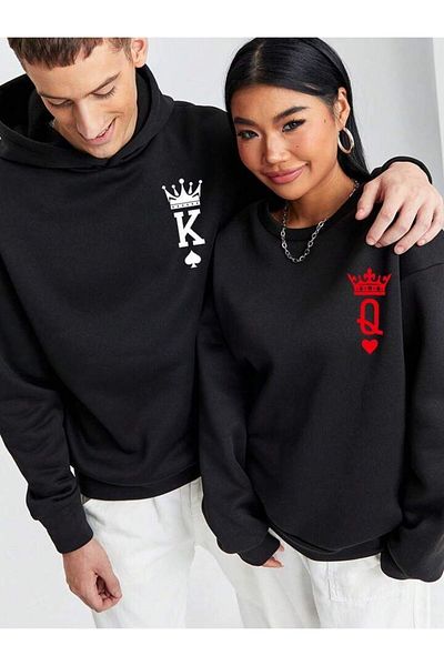 seda Unisex Women/Men's Valentine's Day Special Couple Sweat Oversized (Type Your Sizes in the Order Section)