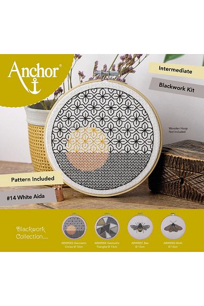 Anchor 13cm Embroidery Kit Blackwork Collection