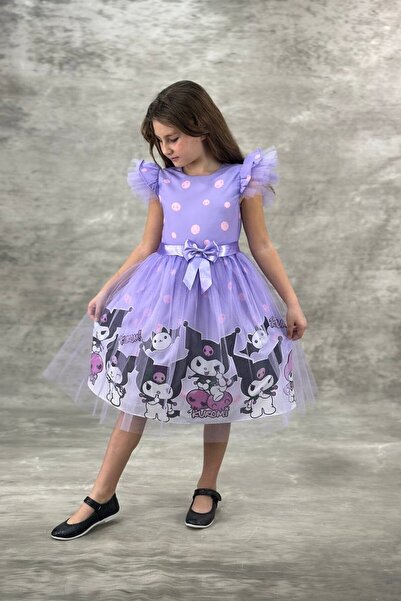 ABİYEKİDS Παιδικό φόρεμα γενεθλίων Kuromi - LILA ABY4481