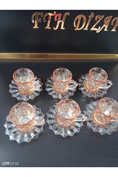 ALMARANDİ FTH DİZAYN 6 KİŞİLİK luster boyalı çay seti
