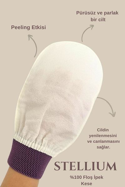 STELLIUM Vegan Exfoliating Gloves - 100% Flush Silk, Elastic Bath Shower Scrub