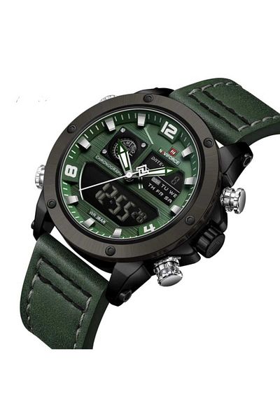 Naviforce Men's Watch Digital & Analog Leather Band 2149