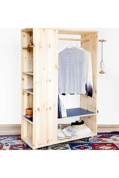 HİKİOE NATURALİS LADİN MASİF PORTMANTO VESTİYER