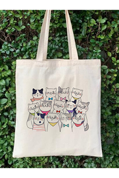 Cemira Funny Cat, Kediler Pinterest Tote Bag Bez Çanta