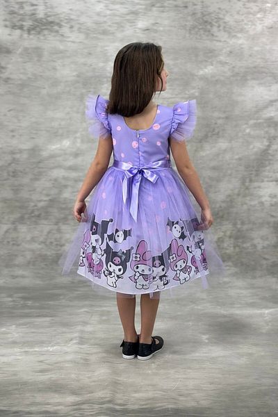 ABİYEKİDS Birthday Kuromi Children's Dress - Lila Aby4481