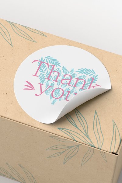 deer art 120Pcs Thank You Sticker Thank You Sticker Shipping Packaging Gift Wrapping Label