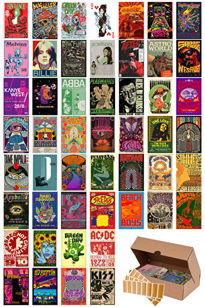 NeoPrint الرجعية الموسيقى البوب روك جدار بطاقات الزخرفية خمر الجدار زخرفة ملص...