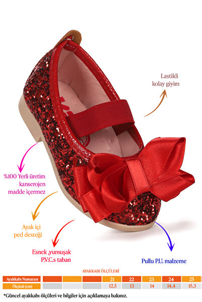 KARAMAZI Karamazı Kids Panı Bow Elastic Baby Girl Ballerina Shoes