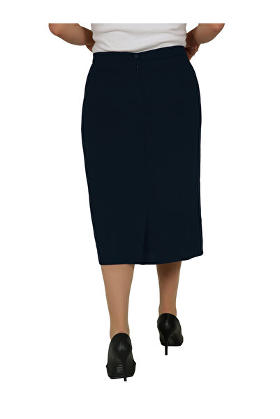 Butik Short, Back Slit Portoriko Fabric Lined Pencil Skirt Urun Length 70cm