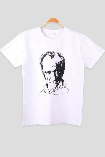 Let's Wear Μπλουζάκι με στάμπα για ενήλικες και παιδιά λευκό Ataturk