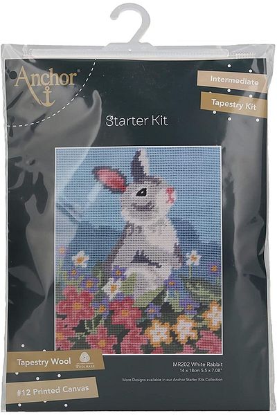 Anchor 14X18Cm White Rabbit Themed Wool String Tapestry Kit Mr202
