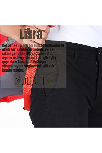 modacix Straight Leg Gabardine Black Men's Cargo Pants - Cotton Flexible Lycra - Cargo Men's Pants