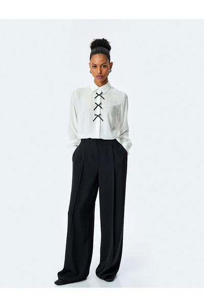 Koton off white Bow-Detail Shirt