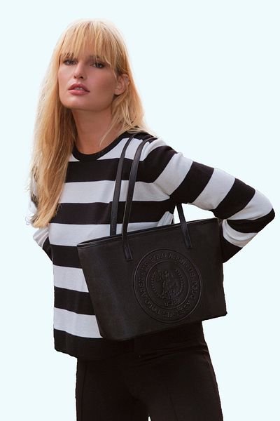 U.S. Polo Assn. Geantă neagră de umăr pentru femei Us23694