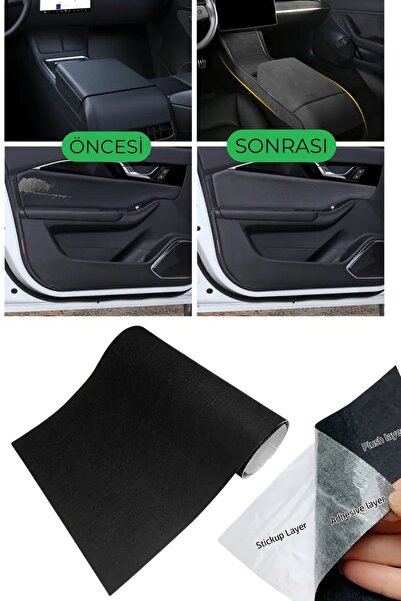 KAŞIKBEY Arkası Kendinden  Yapışkanlı Keçe Süet Yüzeyli Döşemelik Kumaş Oto Döşeme Ön Kaplama 50 X 150 Cm
