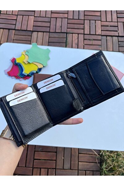 DERKON Monaco Genuine Leather Men's Wallet Black